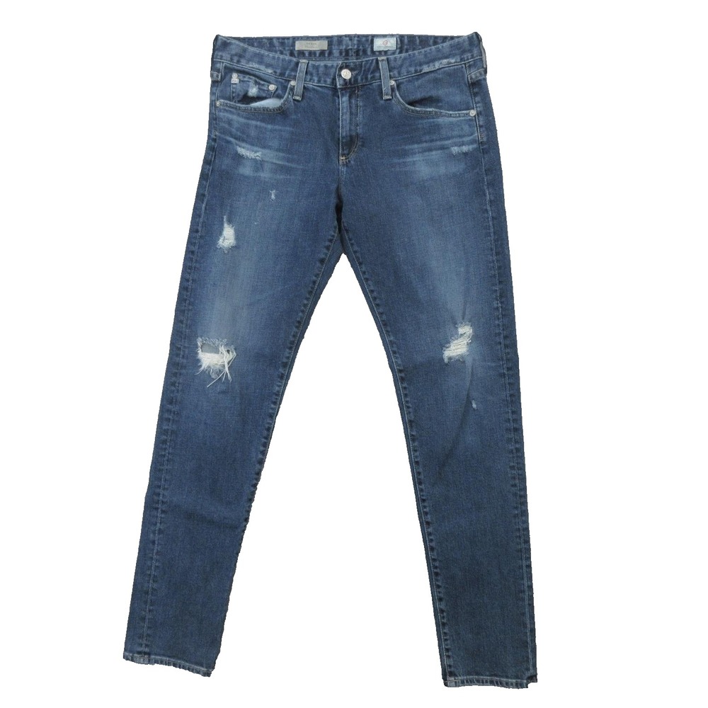 AG Adriano Goldschmied Jeans Womens 30 Nikki Relaxed Skinny Distressed Made USA